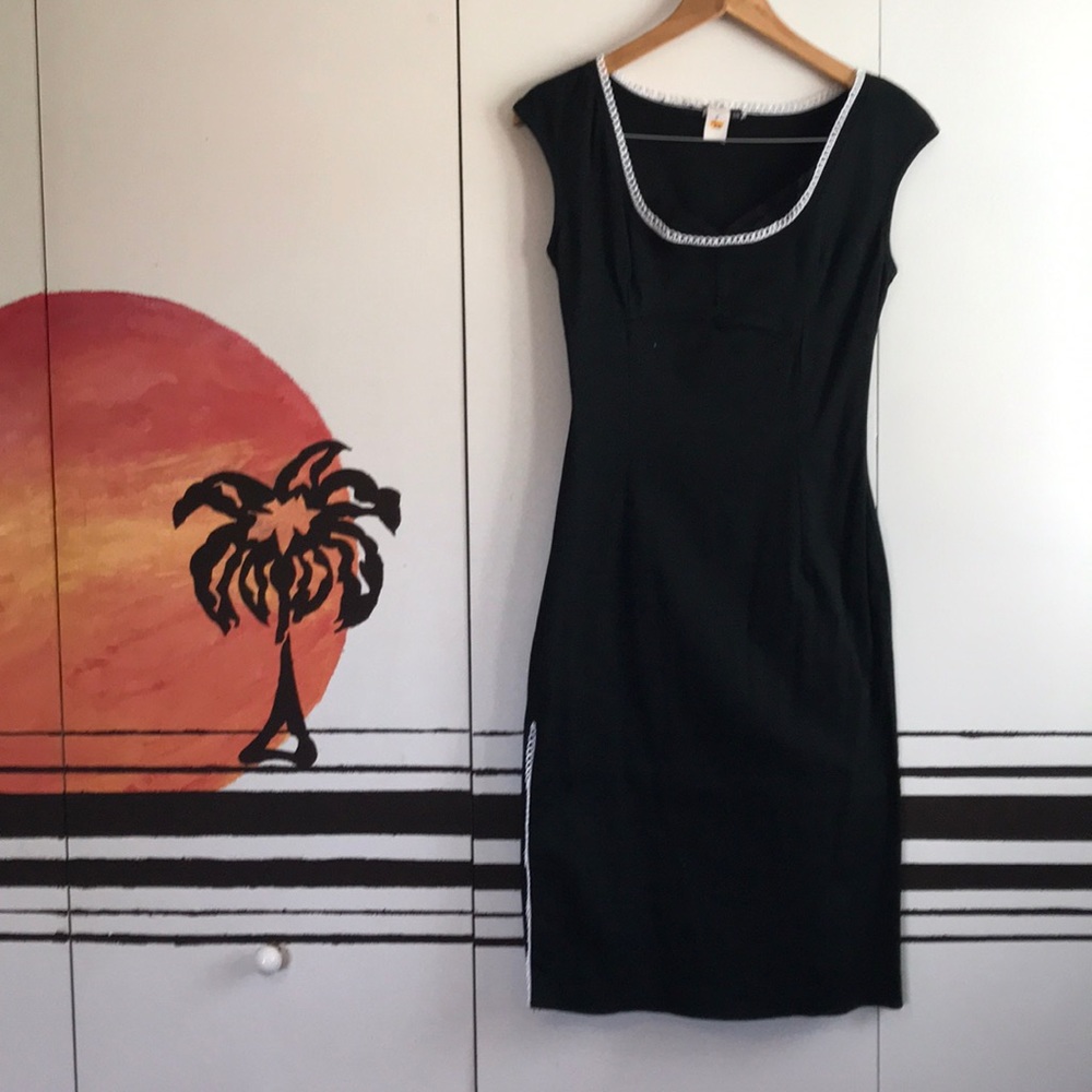 Retro Black cocktail dress with lace detail